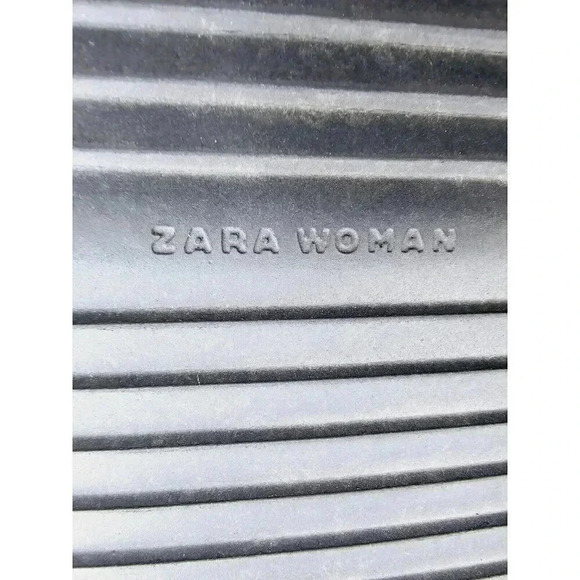 Zara Women's Size 40 (US 9.5-10) Charcoal Gray Wingtip Playform Lace Up Shoes - Picture 11 of 14